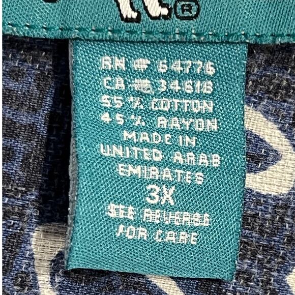 Big Dogs Tropical Blue & White Floral Button-up Shirt Hawaiian Pattern Pocket 3X - Picture 12 of 16